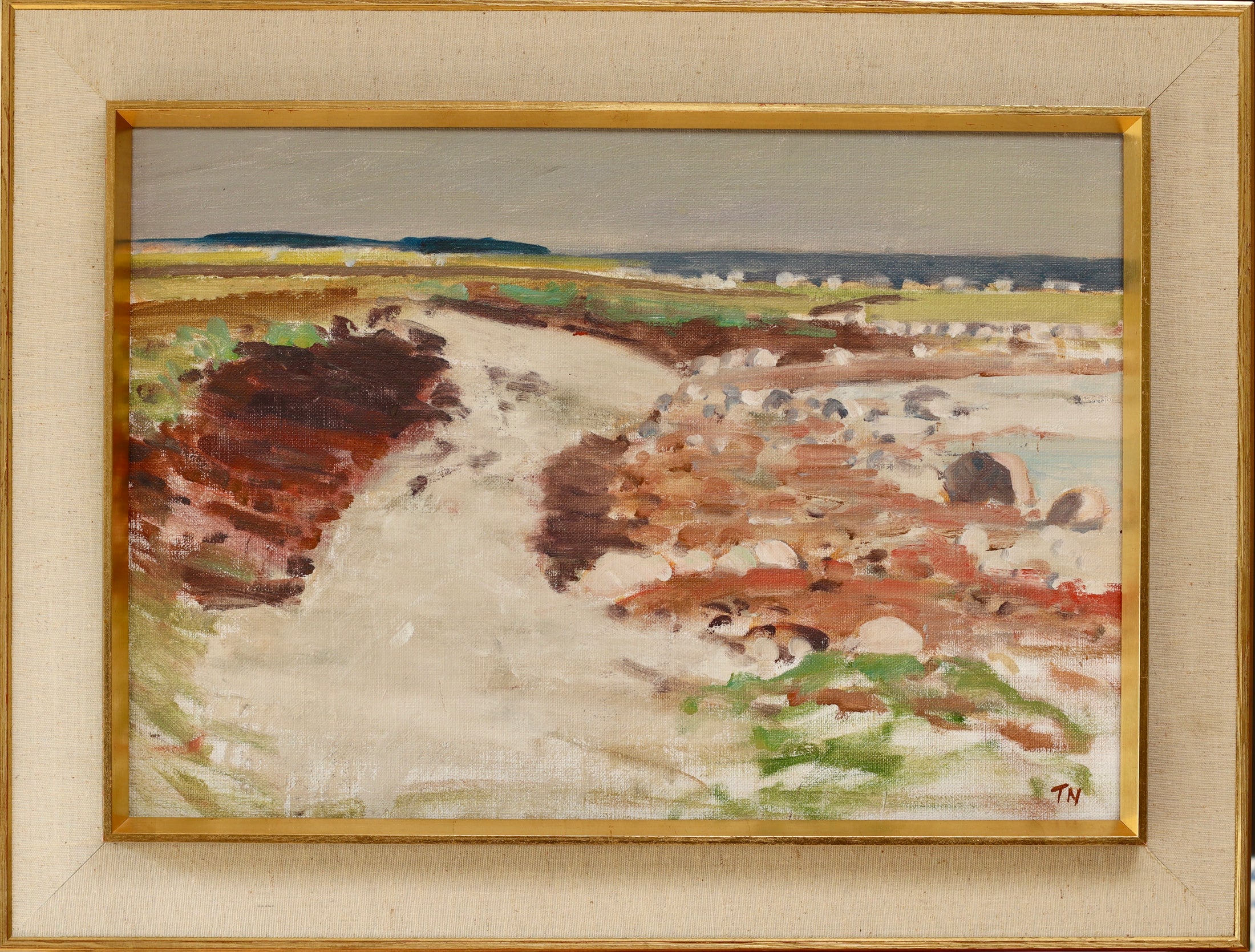 Vintage Coastal Painting by Tage Nilsson from Sweden