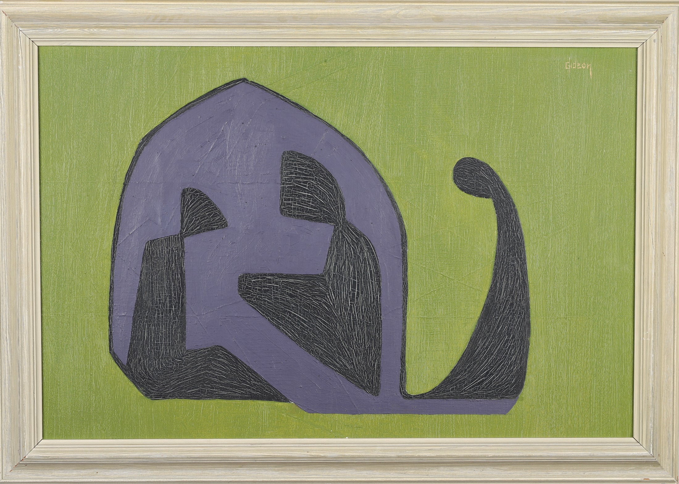 Mid Century Figurative Abstract Oil Painting From Sweden