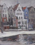 Load image into Gallery viewer, Mid Century Original Cityscape Oil Painting From Sweden