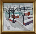 Load image into Gallery viewer, Mid Century Winterscape Oil Painting By S Storm Sweden