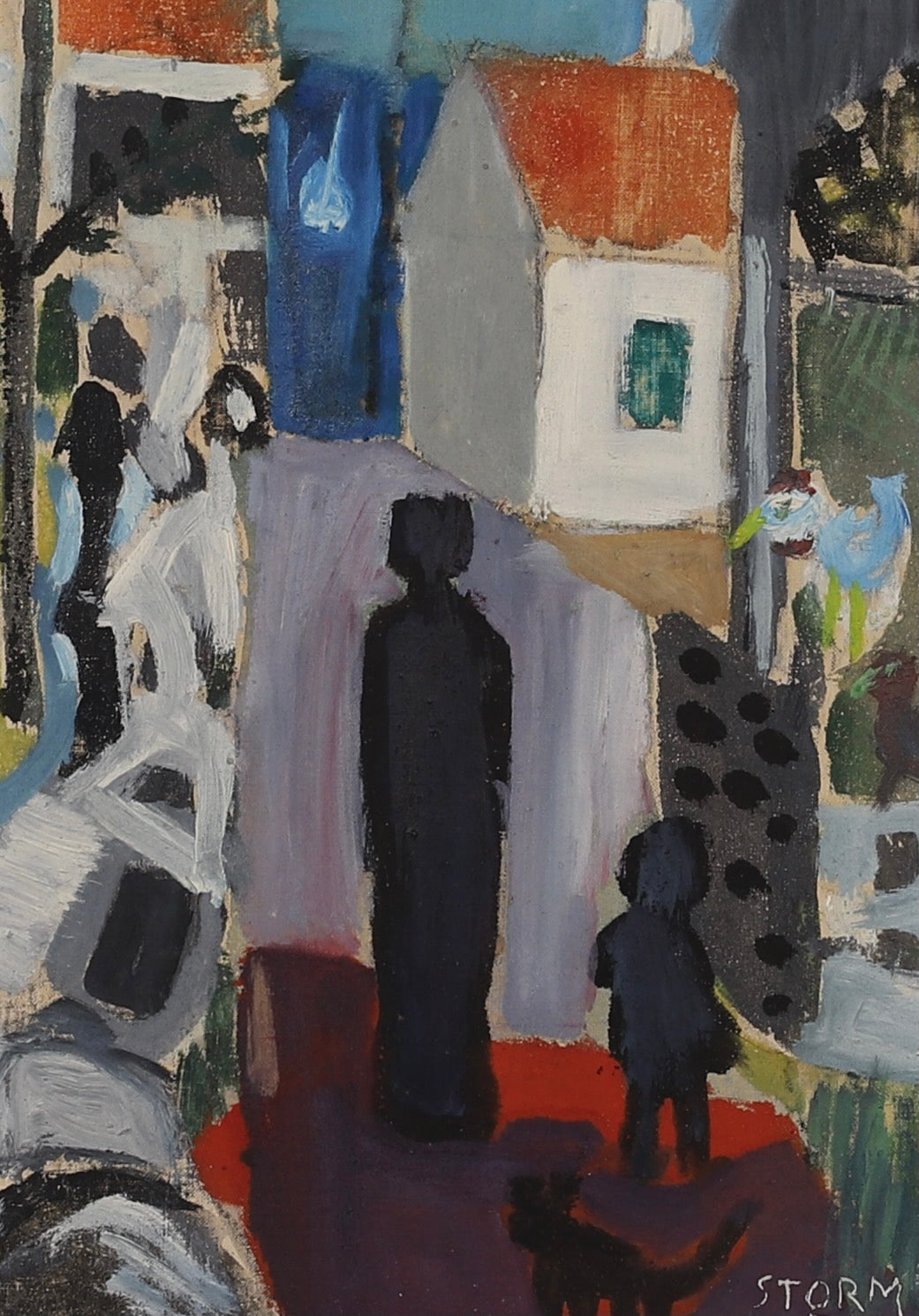 Mid Century Coastal Oil Painting from Sweden By S Storm 1957