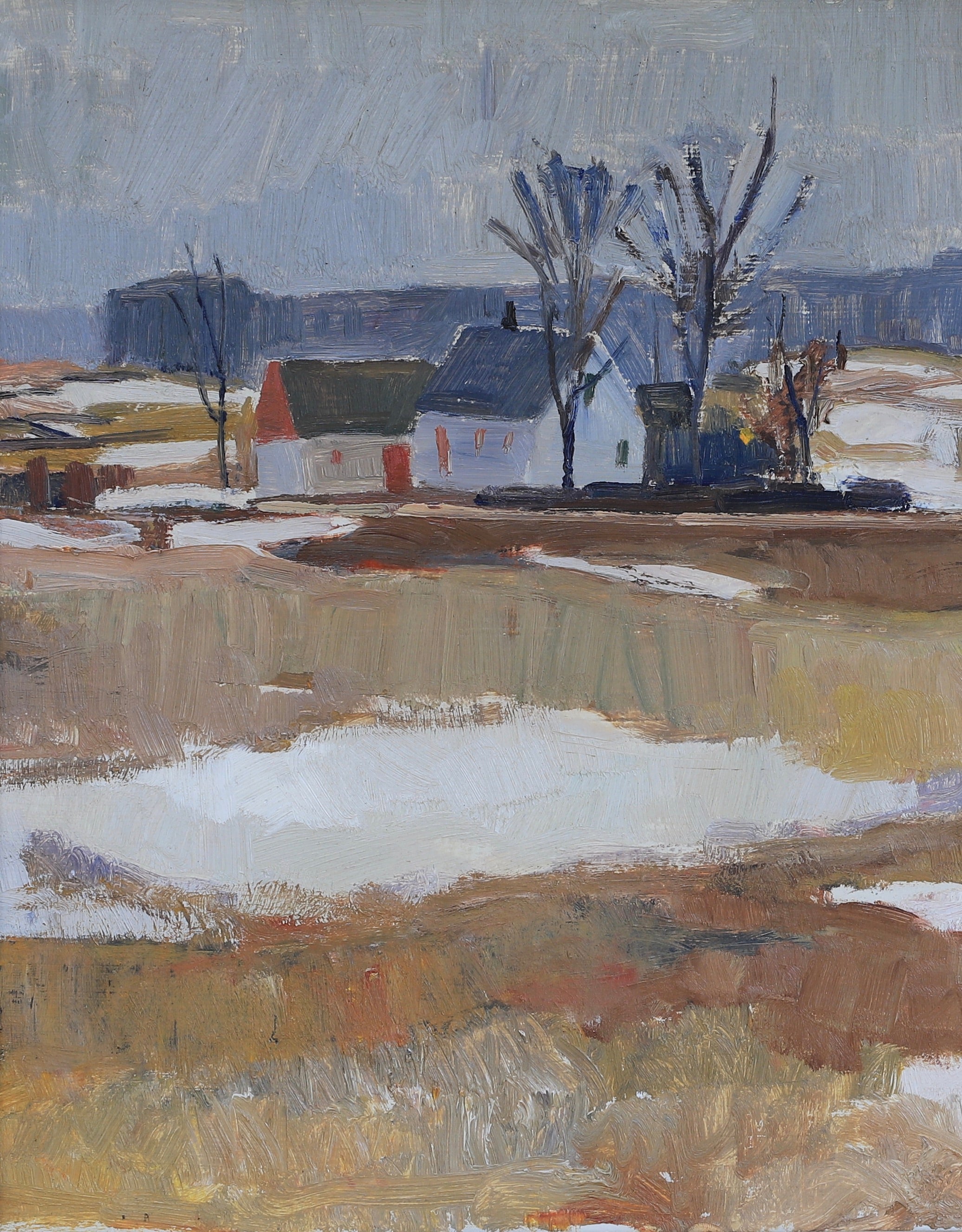 Vintage Landscape Oil Painting From Sweden By Gotthard Sandberg 1947