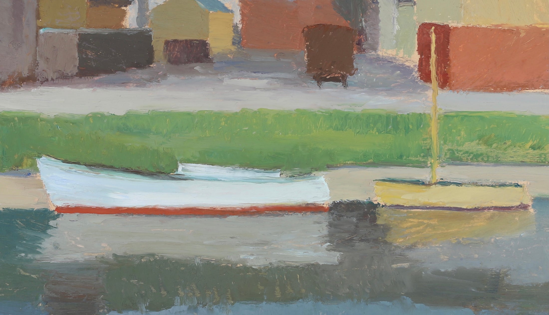 Mid Century Coastal Oil Painting from Sweden By S Holmquist 1945