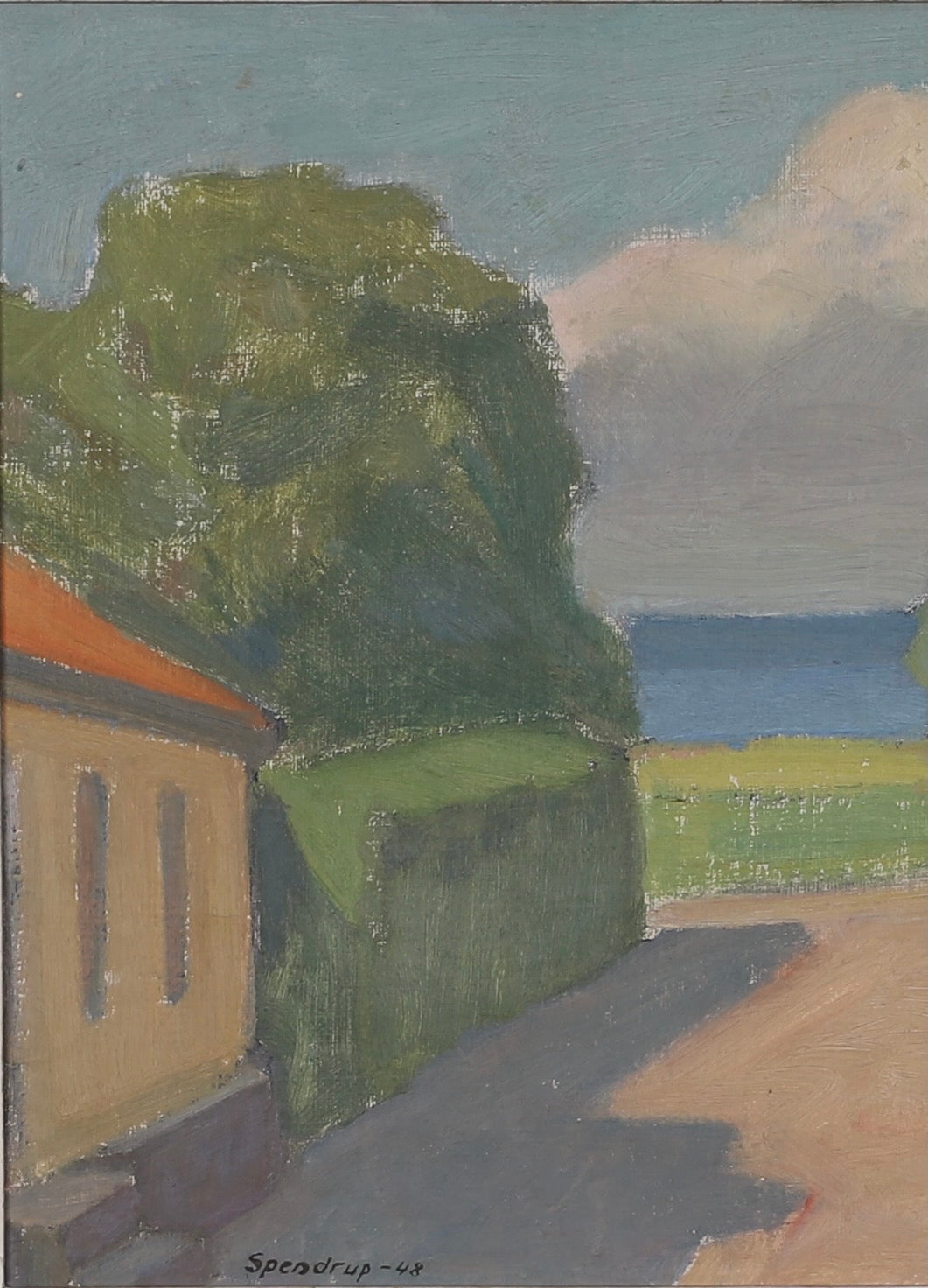 Mid Century Landscape Oil Painting From Sweden by Spendrup 1948