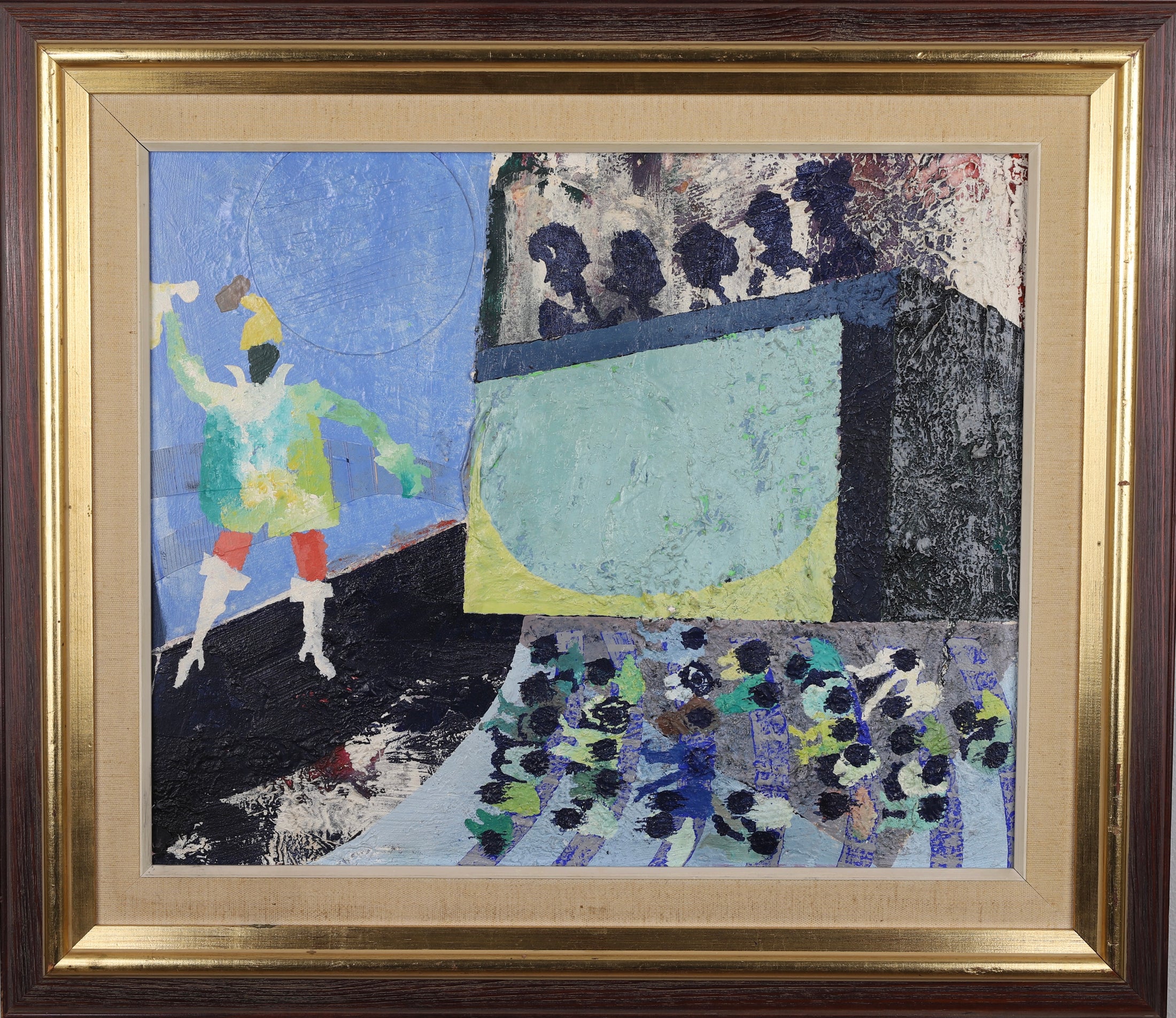 Mid Century Original Mixed Media Painting Sweden