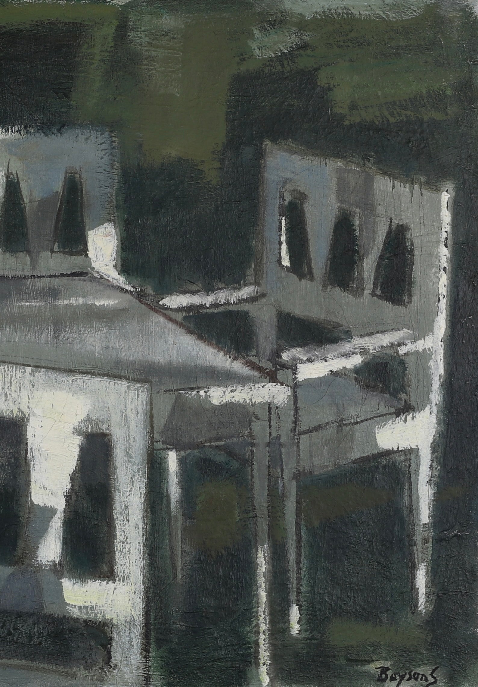 Vintage Art Room Mid Century  Oil Painting By B Sjöberg From Sweden