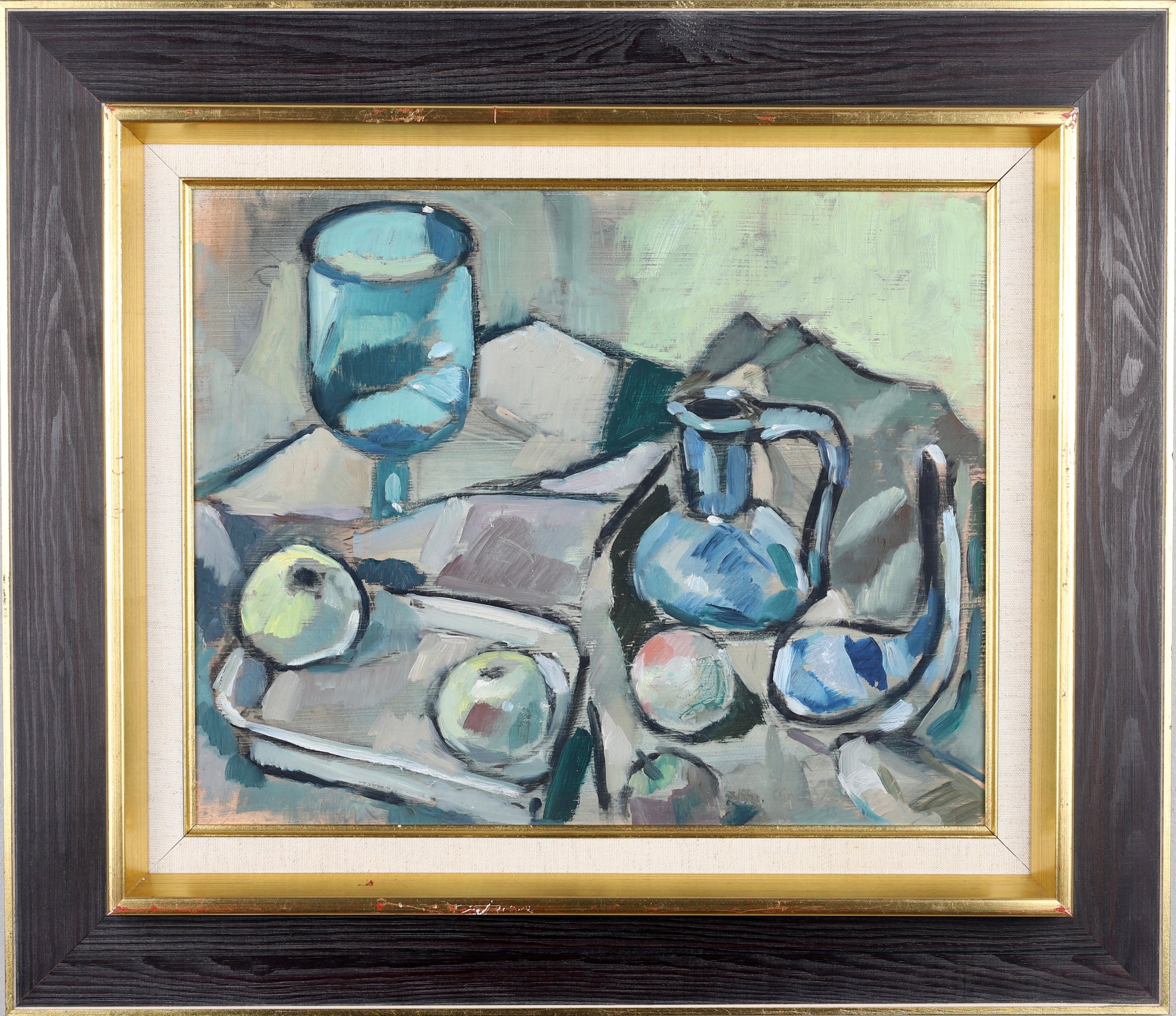 Mid Century Original Still Life Oil Painting From Sweden