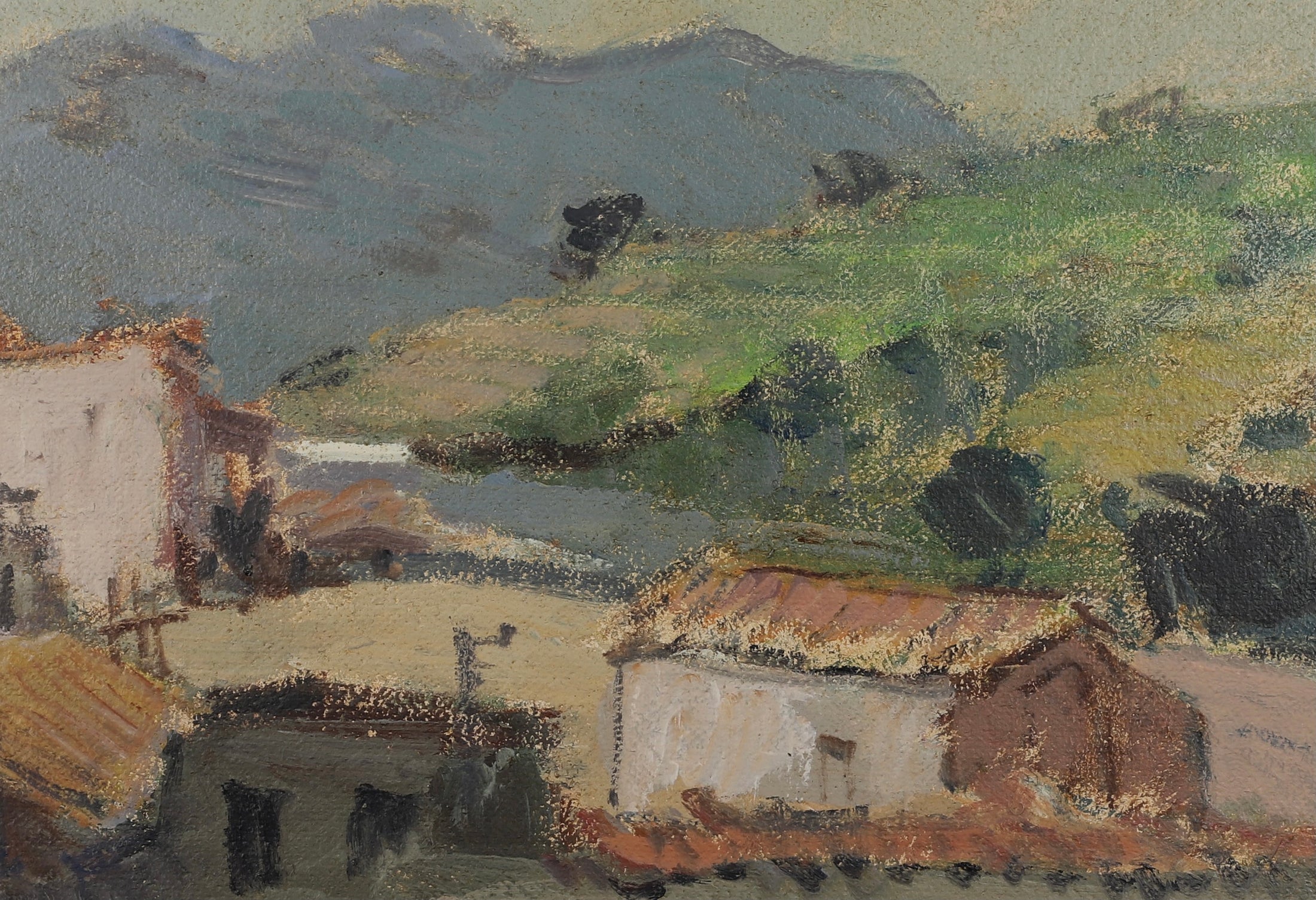 Vintage Mid Century Oil Painting From Sweden by G Isaksson