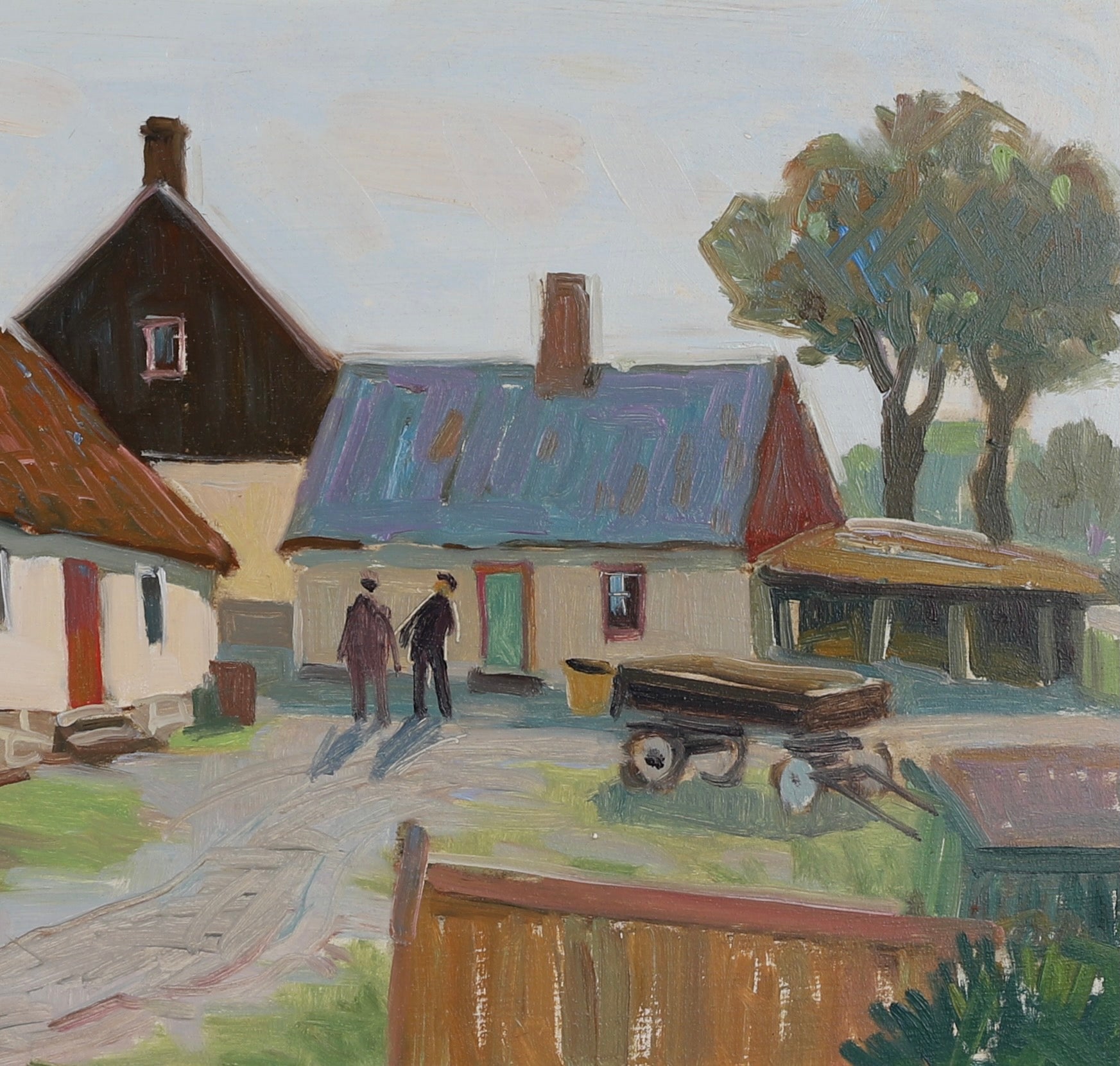 Mid Century Original Landscape Oil Painting From Sweden By E Skans