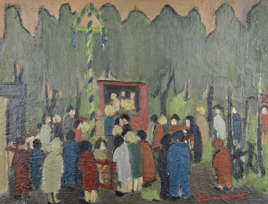 Original Oil Painting Vintage Mid Century By M Renndal Sweden