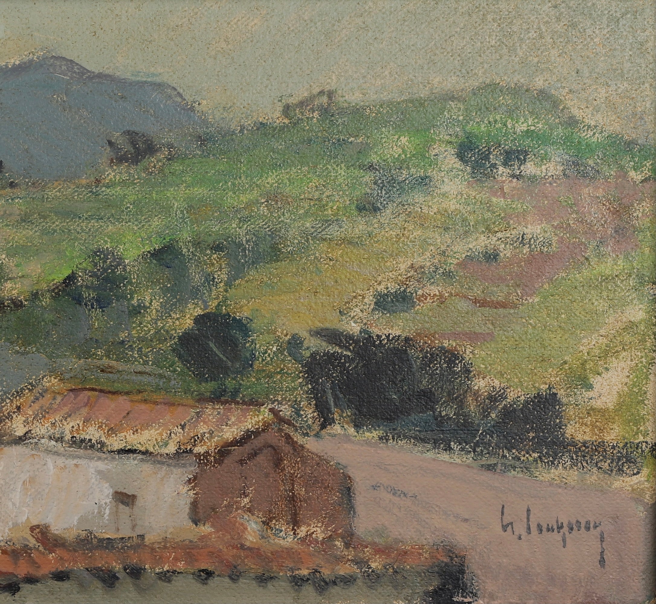 Vintage Mid Century Oil Painting From Sweden by G Isaksson