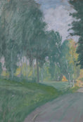 Load image into Gallery viewer, Mid Century Landscape Oil Painting From Sweden by M Hallengren