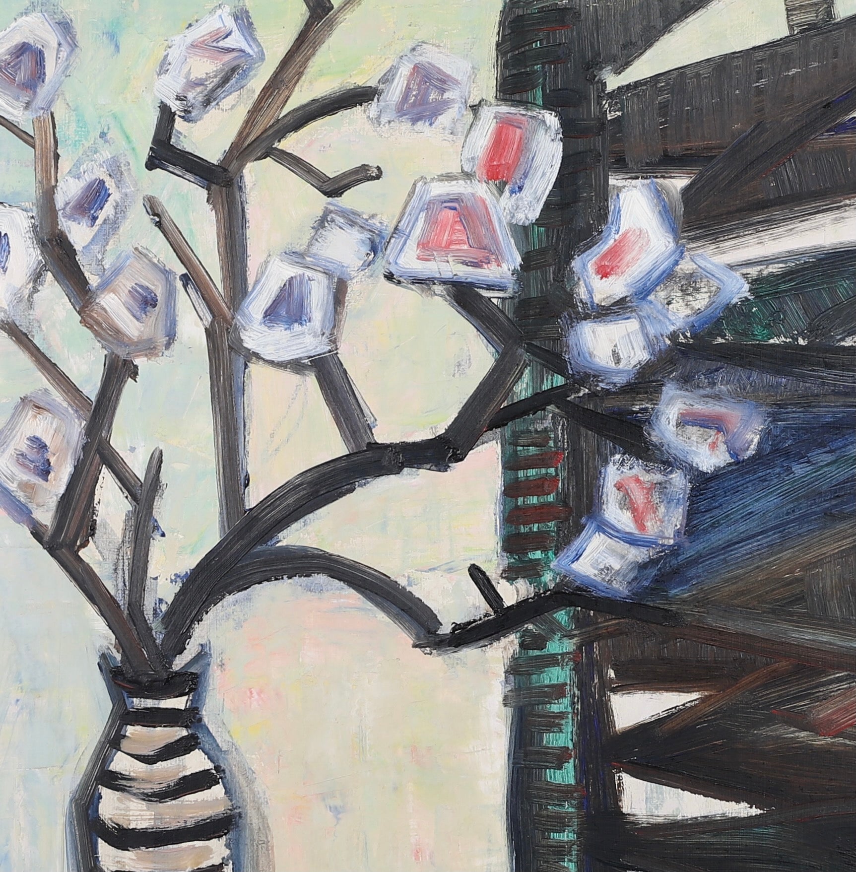 Vintage Mid Century Oil Painting From Sweden by S Kjellin