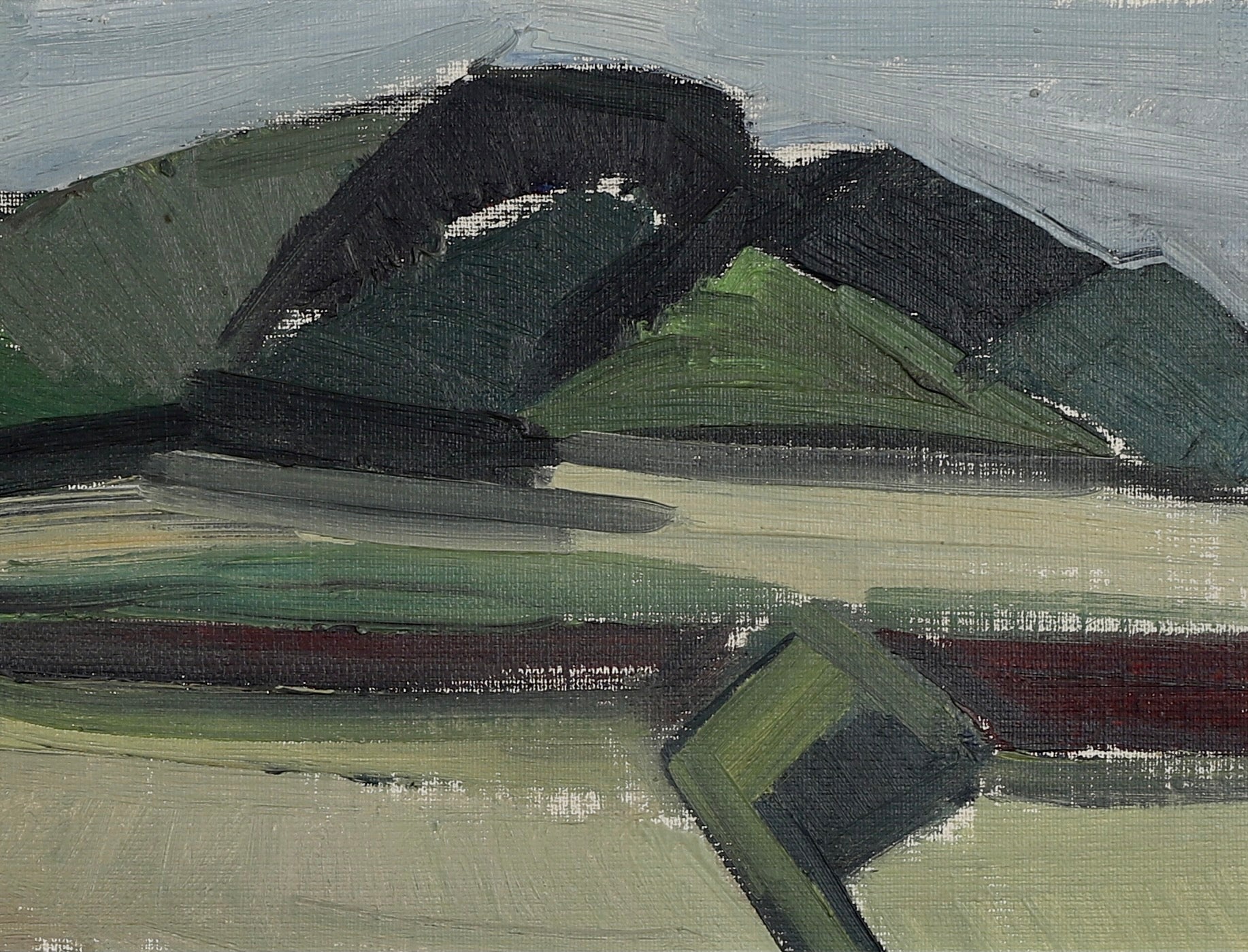 Mid Century Landscape Oil Painting By Allan Erwö 1960 Sweden