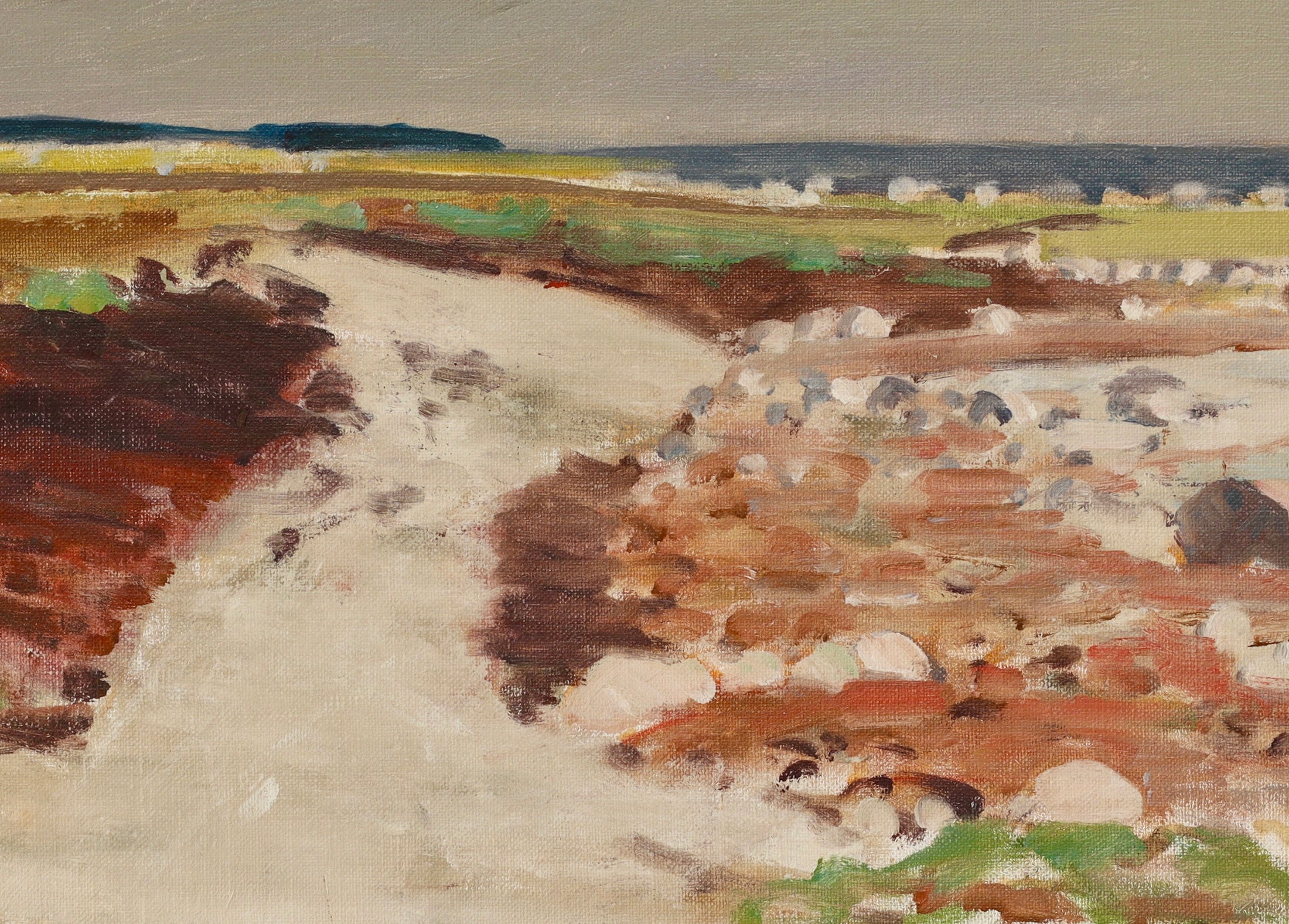 Vintage Coastal Painting by Tage Nilsson from Sweden