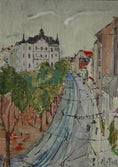 Load image into Gallery viewer, Mid Century Original Parisian Cityscape Oil Painting From Sweden