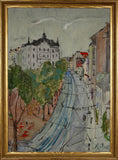 Load image into Gallery viewer, Mid Century Original Parisian Cityscape Oil Painting From Sweden