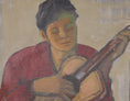 Load image into Gallery viewer, Mid Century Original Portrait -The Guitar Player- Oil Painting From Sweden