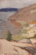 Load image into Gallery viewer, Mid Century Original Coastal Oil Painting From Sweden