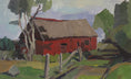 Load image into Gallery viewer, Mid Century Landscape Oil Painting From Sweden by P Flensburg