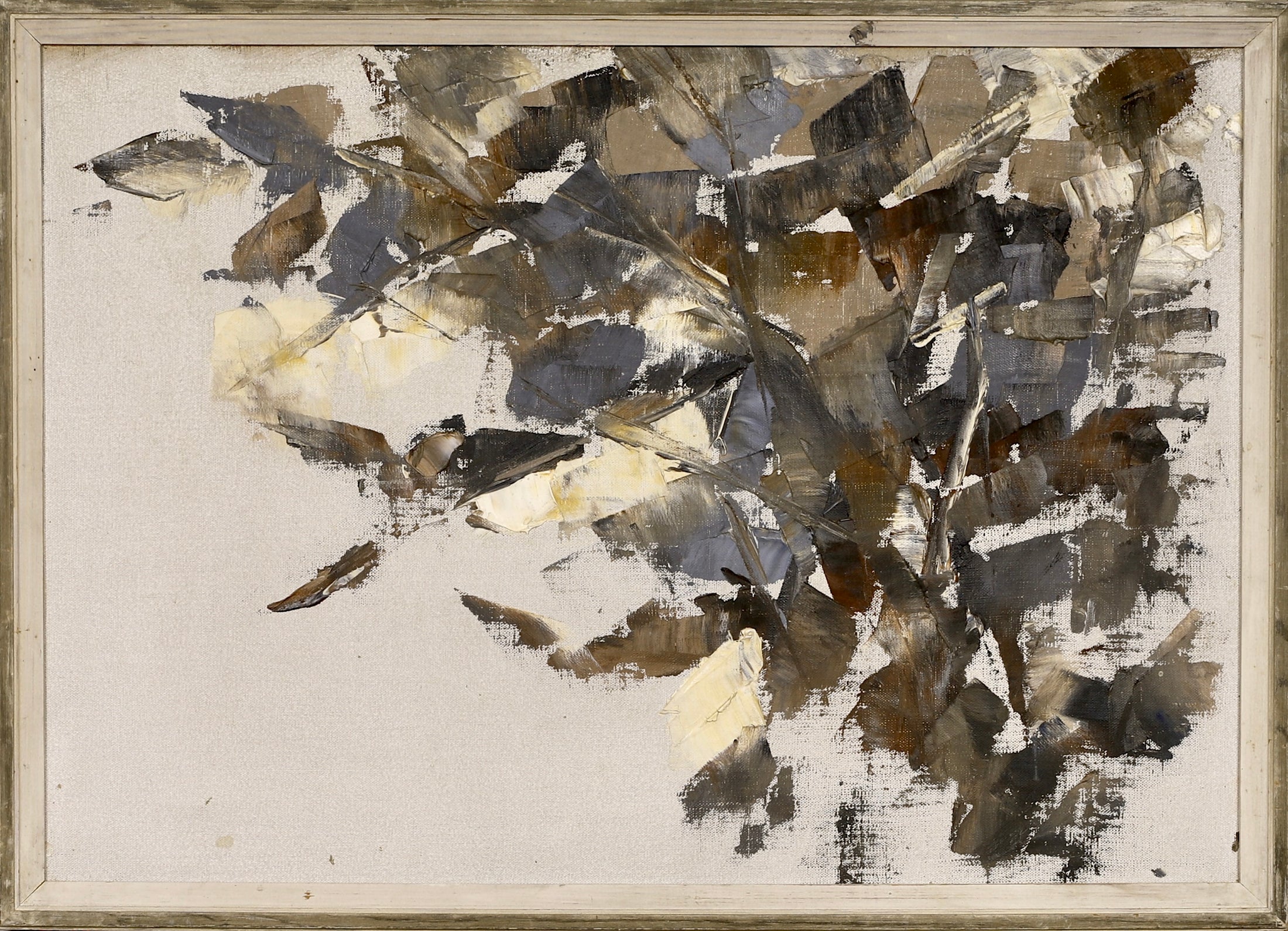 Mid Century Abstract Oil Painting From Sweden