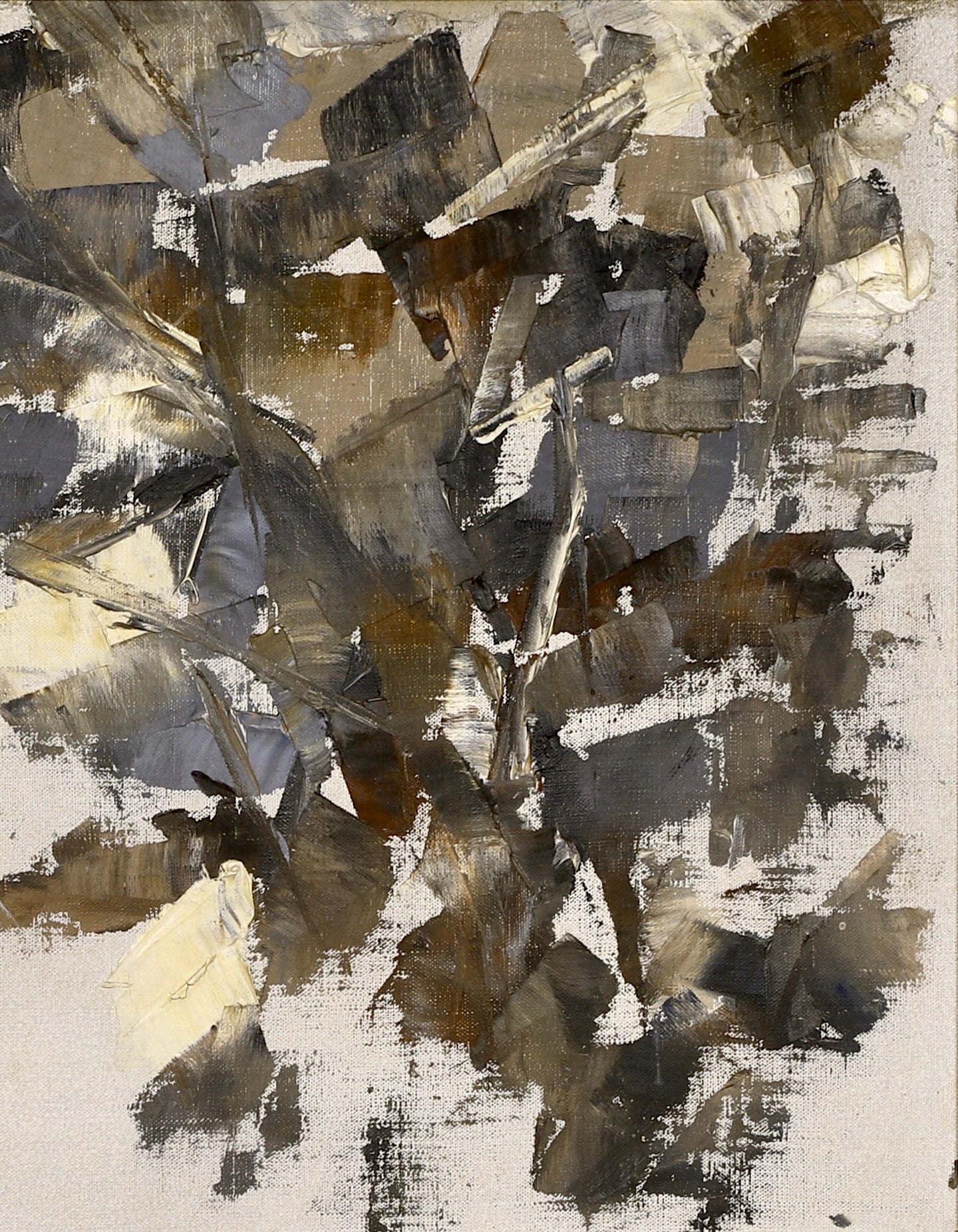 Mid Century Abstract Oil Painting From Sweden