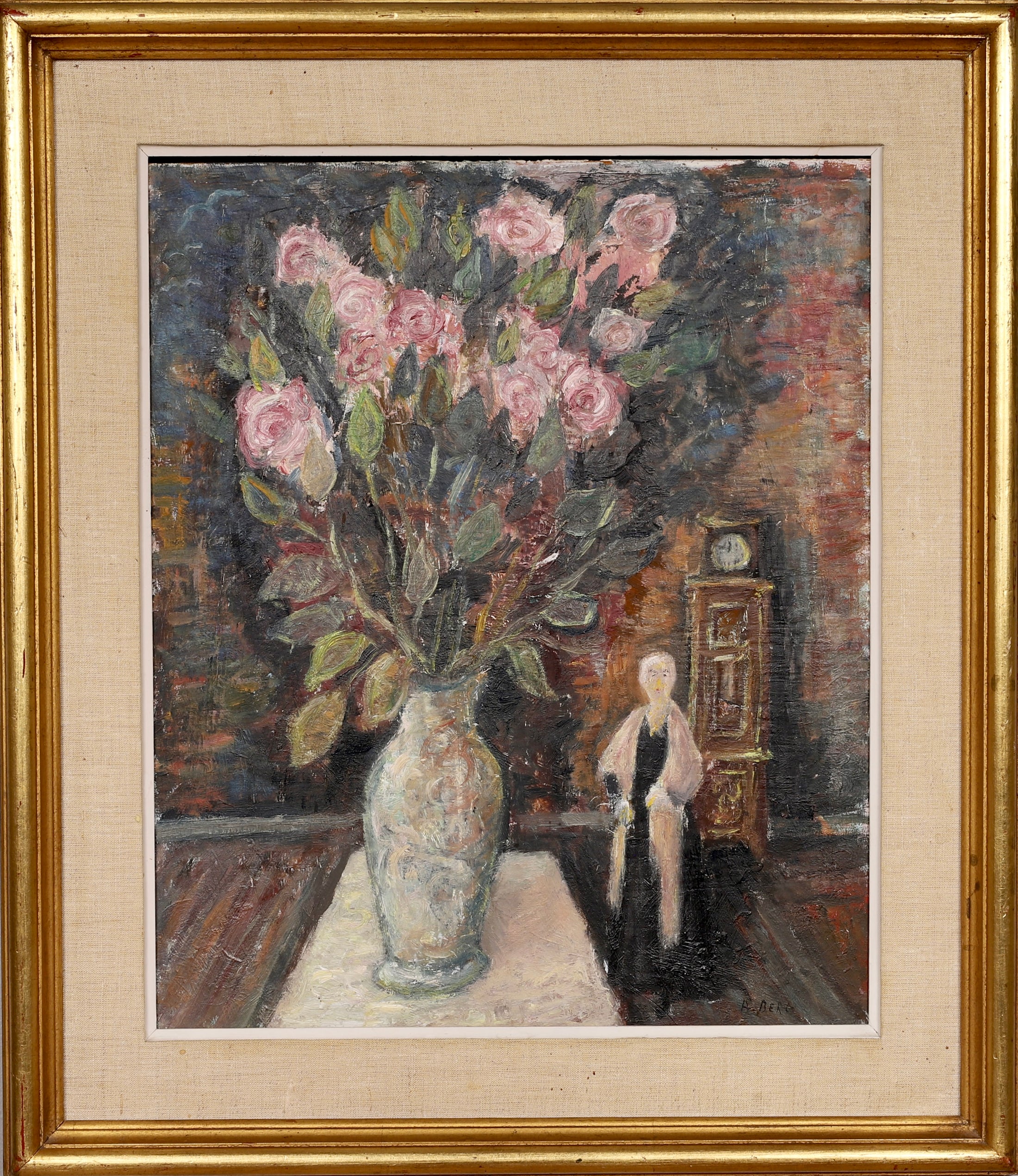 Mid Century Interior Oil Painting From Sweden By A Berg