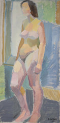Load image into Gallery viewer, Swedish Vintage Figure Oil Painting From Sweden By S Larsson 1955