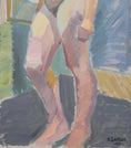 Load image into Gallery viewer, Swedish Vintage Figure Oil Painting From Sweden By S Larsson 1955