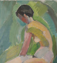 Load image into Gallery viewer, Original Vintage Mid Century Figure Oil Painting From Sweden 1956