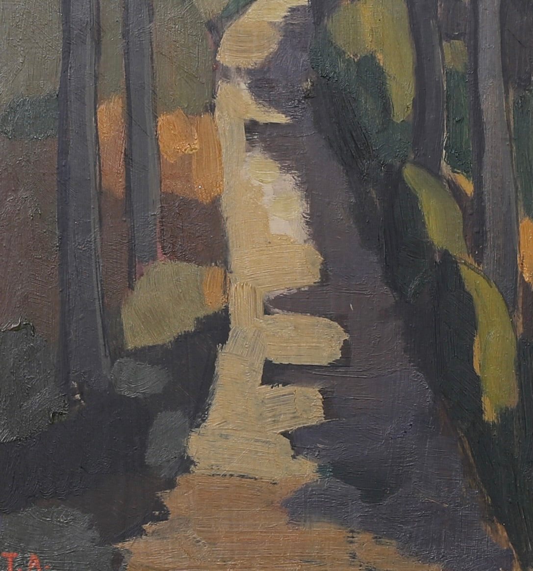 Mid Century Landscape Oil Painting From Sweden