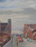 Load image into Gallery viewer, Mid Century Original Cityscape Oil Painting From Sweden