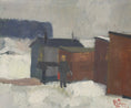 Load image into Gallery viewer, Mid Century Winterscape Oil Painting 1952