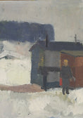 Load image into Gallery viewer, Mid Century Winterscape Oil Painting 1952
