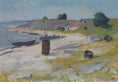 Load image into Gallery viewer, Vintage Coastal Painting by T Nilsson from Sweden