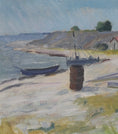 Load image into Gallery viewer, Vintage Coastal Painting by T Nilsson from Sweden
