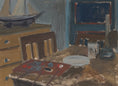 Load image into Gallery viewer, Mid Century Artist Studio Interior Oil Painting From Sweden