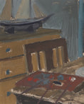 Load image into Gallery viewer, Mid Century Artist Studio Interior Oil Painting From Sweden