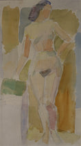 Load image into Gallery viewer, Original Mid Century Watercolor Figurative Painting From Sweden