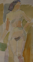 Load image into Gallery viewer, Original Mid Century Watercolor Figurative Painting From Sweden