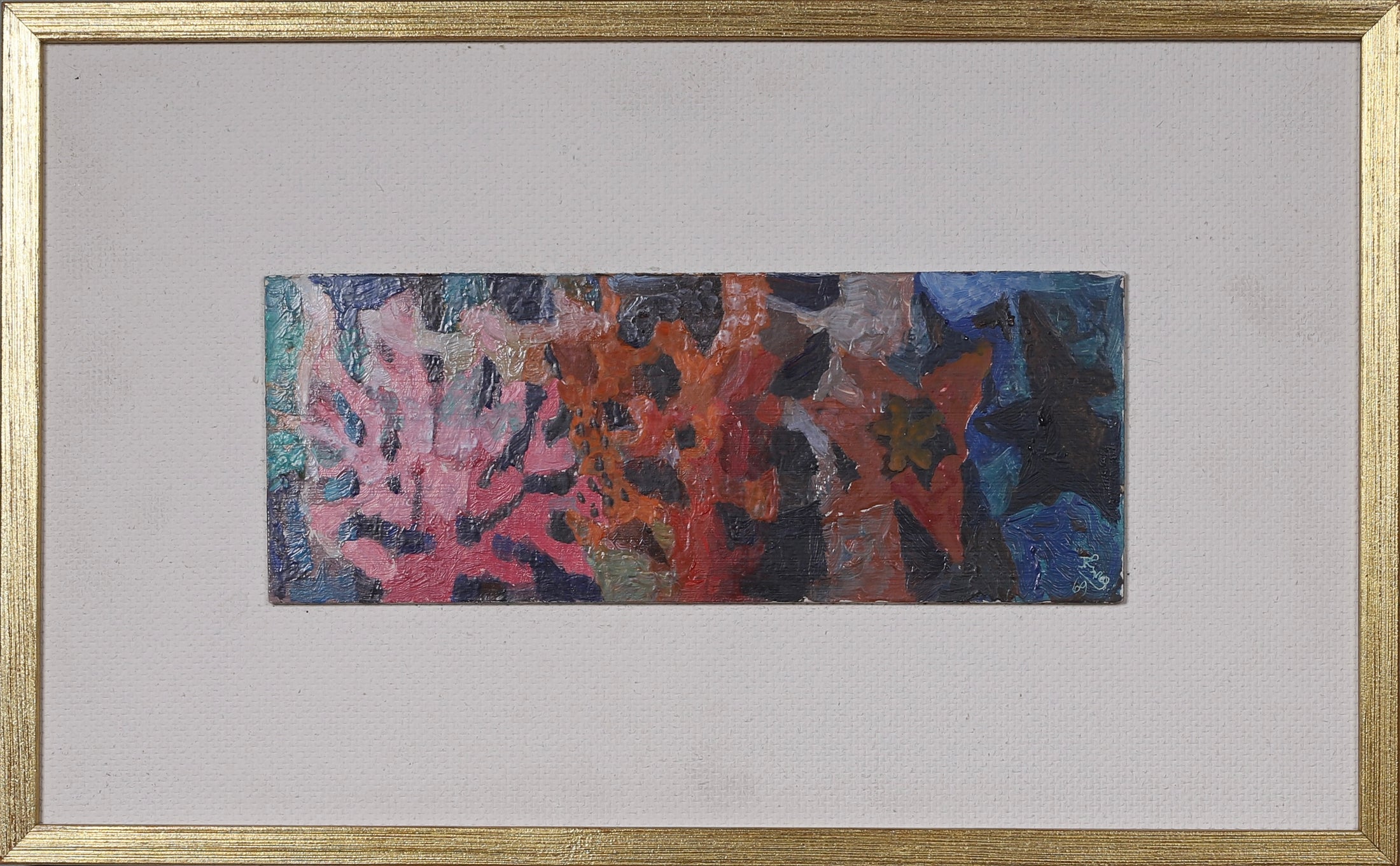Mid Century Abstract Oil Painting From Sweden
