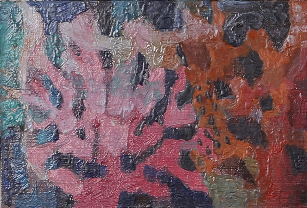 Mid Century Abstract Oil Painting From Sweden