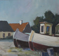 Load image into Gallery viewer, Vintage Mid Century Coastal Oil Painting of Seaside House From Sweden