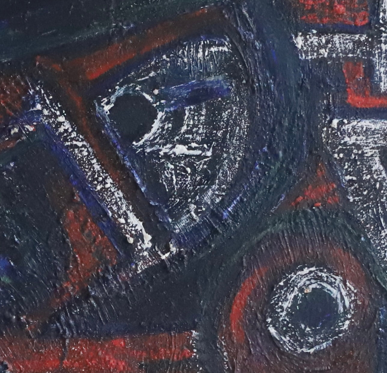 Mid Century Abstract Oil Painting From Sweden