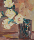 Load image into Gallery viewer, Original Mid Century Still Life Oil Painting Yellow Roses from Sweden