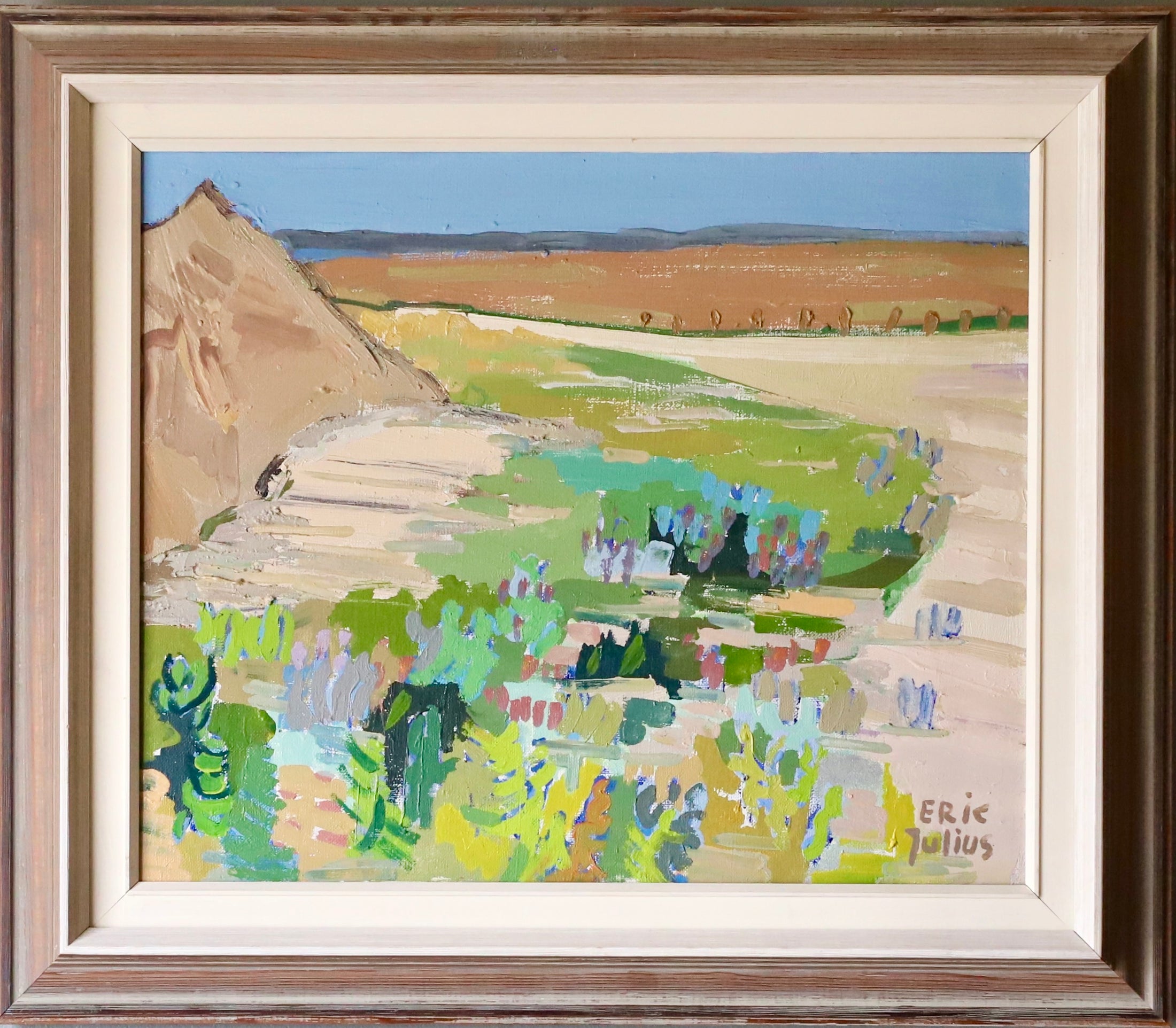 Mid Century Oil Painting by Listed Artist E Julius Sweden