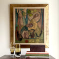 Load image into Gallery viewer, Mid Century Original Landscape with Figures Oil Painting from Sweden 1950