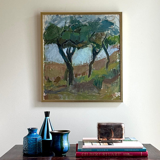 Colorful Vintage Original Landscape Oil Painting From Sweden