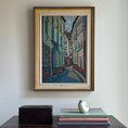 Load image into Gallery viewer, Mid Century Original Cityscape Oil Painting From Sweden