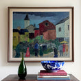 Load image into Gallery viewer, Mid Century Original Cityscape Oil Painting From Sweden